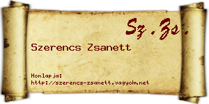 Szerencs Zsanett névjegykártya